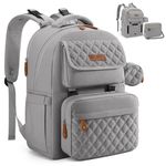 Maelstrom Large Diaper Bag,29L-45L Expandable Diaper Bag Backpack for 2 Kids/Twins, with Removable Cross Body Bottle Bag for Mom/Dad,Stylish Baby Bag Gift for Boys/Girl-Mothers Day Gifts-Grey