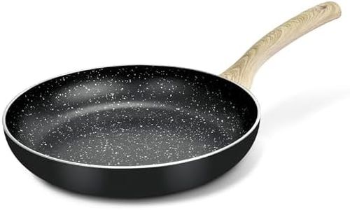 BERGNER Bellini Plus Aura Black Non-Stick Frypan 28cm (3.3 L), Sturdy Rivertless Construction with Soft Touch Wooden Finish Handle, PFOA Free, Even Heat Distribution - Induction Bottom