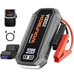 WOLFBOX 2000A Jump Starter Power Pack, 44.4Wh Car Starter Power Bank with 30W Quick Charge,LED Display,12V Car Battery Booster Jump Starter (7L Gas 6L Diesel Engine) with Booster,LED Light,Jump Leads