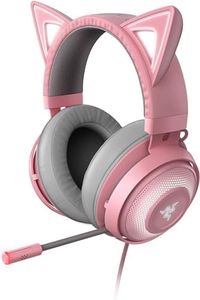 Razer Kraken Kitty Edition - Casque Gaming Filaire (Casque avec Oreilles de Chat, Eclairage Chroma RGB, Filaire Multiplateforme, Haut-parleurs de 50mm, Cable de 3.5mm) Rose Quartz