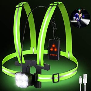 Vaileal Luce Corsa Ricaricabile USB - Luce Running Pettorale LED,500 Lumens IPX6 Impermeabile Sport Lampada da Corsa 90°Gradi Rotazione e 3 modalità di Lampada Running per Jogging,Campeggio,Corsa
