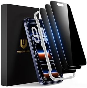 UNBREAKcable Privacy Screen Protector for iPhone 17 Pro (6.3"), 25° Anti-Spy Tempered Glass, Easy Install Alignment Frame, Case-Friendly, 9H Hardness, Anti-Fingerprint, 3-Pack