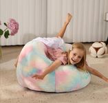 BallarArt CO Kids Bean Bag Chair Cover (No Filler) - Fluffy Bean Bag Chair Cover - Floor Chair Cover - Soft Lazy Sofa Lounge Sofa Cover for Reading Gaming Relaxing - Living Room Bedroom Playroom