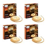 PHILIPS 5 Meter LED Rope Light | Flexishine Plug n Play Flexible Rope Light for Indoor and Outdoor Decorations | Rope Light for False Ceiling,Balcony,Diwali,Christmas | Warm White, Pack of 4