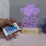 SHAYONA Personalized Multicolor With Remote Customize Acrylic 3D Illusion Night Light LED Lamp Gift For Birthday, Girlfriend, Boyfriend, Valentine Day, Anniversary-22Cm.