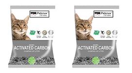 PetCrux Scoopable Natural Activated Carbon Clumping Cat Litter | Superior Odour Control, Dust Free | Best Natural Charcoal Litter Dust Free Scoopable (for Multiple Cats), 10Kg Total (2 Packs of 5kg)