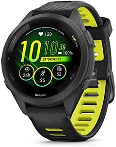 Garmin Forerunner 265S Running Smartwatch, Colorful AMOLED Display, Training Metrics and Recovery Insights, Black and Amp Yellow, 42 mm