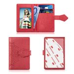 MEUPZZK Cell Phone Wallet Slim 3M Adhesive Credit Card Holder Stick on Wallet Cell Phone for iPhone/Android/Samsung Galaxy and Most Smartphones (M-Red)