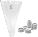 Ateco Icing and Piping Tips, 40717 Decorating Bag & Universal Coupler Set, White