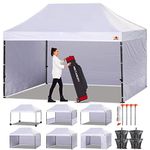 ABCCANOPY Heavy Duty Ez Pop up Canopy Tent with Sidewalls 10x15,White