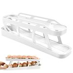 Tefola Egg Container For Refrigerator,New detachable escalator refrigerator egg automatic dispenser Egg Holder For Fridge Egg Storage & Egg Tray (White)