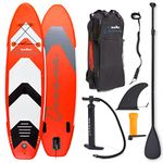 10'×32"×6" Inflatable Stand Up Paddle Board | Premium Non-Slip Deck | Travel Backpack,Adjustable Paddle,Pump,Leash | ISUP Kids & Adult Ultra-Light Surfing RED