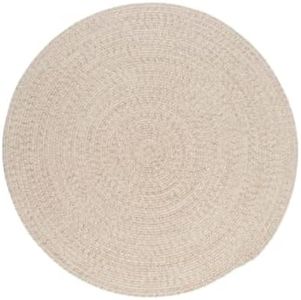 Cewbycon Home Dcor Environment Friendly Handwoven Special Cotton Design Rug, Natural Fibers, Braided Reversible Carpet for Living & Bedroom (18 inch Round), Off White