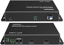 MT-VIKI HDMI Extender Over Fiber Optic Cable up to 20KM/12.4 Miles, w/Loop Out & 3.5mm Bidirectional Stereo Audio & RS232, Uncompressed TX & RX Kit