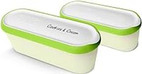 SUMO Ice Cream Containers with Lids for Homemade Ice Cream - 1.5 Quart per Container, Reusable Ice Cream Containers for Freezer Storage, Set of 2 Tubs, Green