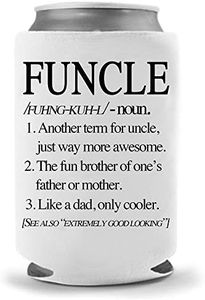 Funcle Can Coolie | Like a Dad Best Uncle Craft Beer Gift Insulated Neoprene Can Cooler for tailgaiting, BBQ, Parties, and Family outings | Aunt Uncle Gifts (Funcle)