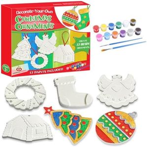 Christmas Crafts for Kids - DIY Christmas Tree Decorations Resin Ornaments Kits (Includes Paints Brushes) - Stocking Stuffers DIY Xmas Ornaments for Kids Toddlers Girls Boys Ages 3-5 4-8 8-12
