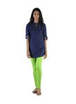 TWIN BIRDS Tailored Cut & Classic Fit Super Stretchable Chlorophyll Green Coloured Cotton Elastane Fabric Churidar Leggings for Women - (M)