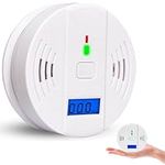 Carbon Monoxide Alarm,CO Alarm Detector Replaceable Batteries with LCD Digital Display and Sound Alarm for Home,Comply with EN50291 Standard(Battery not Included)