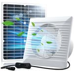 Sun Energise Solar Powered Exhaust Fan Pro, 20W Solar Panel + 8 Inch High Speed Exhaust Fan with Anti-backflow Valve, Wall Mount Ventilation & Cooling Vent for Greenhouse, Shed, Chicken Coop, Garage