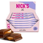 NICKS Soft Toffee Keto Chocolate Bars No Added Sugar 110 Calories, 3.5 Net Carbs, Gluten Free Caramel Sweets Low carb Candy Snack Bar (Multipack 15x28g)