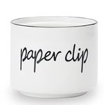 ONTUBE Porcelain Paper Clip Holders,Ceramic Paper Clip Organizer (White)