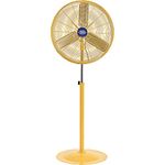 Global Deluxe Oscillating Pedestal Fan 30" Diameter Yellow