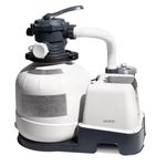 INTEX 2,100 GPH Krystal Clear Sand Filter Pump and Saltwater Pool Chlorine System for Above Ground Pools, Pool Cleaner System with Automatic Timer