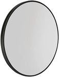 Embellir Wall Mirror, 80cm Metal Frame Vanity Makeup Shower Bathroom Make up Mirrors Wall-Mounted Decorative Hanging Room Decor for Home Bedroom Hallway, Oval Silver Coated Modern Circle Black