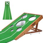 PGM Golf Putting Green - Adjustable Difficulty Putting Matt for Indoors - Golf Chipping Net Golf Nets for Backyard Driving - Practice Putting Green Indoor and Outdoor - Gifts for Home, Office