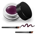 Erinde Gel Eyeliner, Waterproof Long Lasting Cream Eyeliner Gel, High-Intensity Pigments Smudge-Proof Eye Liner Makeup, Water-Resistant Eyeliner with 2PCS Eyeliner Brushes 09# Dark Purple