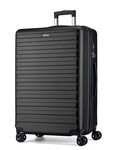 FLIEE Large Suitcase Hard Shell | Aluminum Telescopic Handle | TSA 3 Digit Combination Lock | 4 Dual Spinner Wheels | Lightweight Suitcase Large | Hold Check in Luggage (Black, Large 28'')