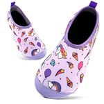 Kids Swim Water Shoes Toddlers Baby Aqua Socks Quick Dry Pool Beach Barefoot for Girls Children(Little Unicorn.Pink,12/12.5 UK Child,30/31 EU)