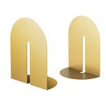 Ondeam Runway Gold Bookends for Books,1 Pair Metal Book Holders for Office Shelves Adults & Kids Gift(Gold)