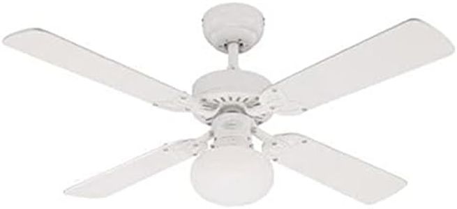 Westinghouse Ventilatore A Soffitto Vegas E27, 60 W, Finitura, Pale In Bianco, Pino Chiaro, 41.34 x 41.34 x 17.4 Cm
