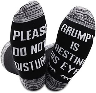 2PAIRS Grumpy Gift Grandpa Gift Socks If You Can Read This Grumpy Is Resting His Eyes Christmas Birthday Novelty Gift, Grumpy Resting Eyes, Medium