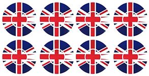 Acclaim Jumbo 6 cm Union Jack Blue Red White Lawn Bowls Identification Stickers Markers 2 Full Sets Of 4 Self Adhesive