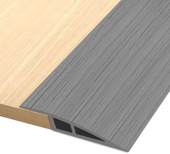 Vinyl Door Threshold Flooring Transition Strip Self Adhesive Carpet Edging Strip for Laminate Doorway Edge Threshold from 3/5" to 4/5" (Light Gray Wood Grain, 6.6 Ft)