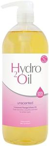 Hydro 2 Oil Unscented Massage Oil 1lt - Water Dispersible Formula with Jojoba and Grapeseed Oil Enriched with Vitamin E