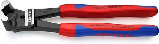 Knipex Bolt End Cutting Nipper high lever transmission black atramentized, plastic coated 200 mm 61 02 200