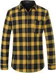 SSLR-Flannel-Shirt-for-Men-Long Sleeve Button Down Shirt Plaid Casual (XX-Large, Yellow Blue)