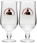 2 x Birra Moretti Half Pint Glass,10 ounces