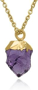 Amethyst Necklace for Women, Premium Gold Raw Stone Necklaces for Women - Tarnish Free 18K Gold Vermeil Certified S925 Classic Statement Necklace Gold Jewelry for Women - Mothers Day Gift for Mom Wife