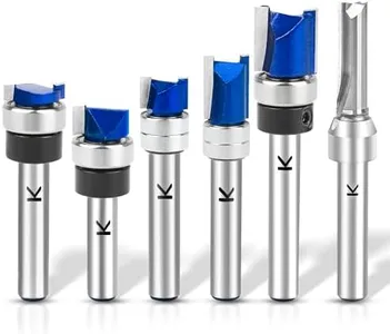 NICAVKIT 6Pcs Pattern Flush Trim Router Bits 1/4 Inch Shank, Carbide Tipped Template Top Bearing Flush Trim Cut Router bit Set, Pattern and Mortising Trim Router Bit for Wood Trimming