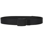 WedDecor Nylon Webbing Military-Style Belt, 1.5" Canvas Belt with Flip Plastic Buckle, Combat Webbing Belt for Cargo Pants, Tactical Belt for Military Wear, Outdoor Sports, Black