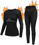 ATTRACO Thermals for Women Warm Under Clothes Ski Thermal Underwear for Extreme Cold Weather Black M