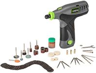 Genesis GLRT08B-65 8V Variable Speed Rotary Tool with Removeable Lithium-Ion Battery Pack, Charging Stand, 120-Volt ETL Wall Adapter, and 64-Piece Universal Accessory Set