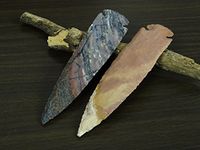 Reikiera 2 x Handmade Indian Agate Stone Spearhead 7 Inches Arrowhead