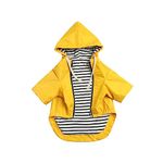 Dog Raincoat Waterproof Puppy Rain Jacket with Hood for Small Medium Dogs, Poncho with Reflective Strap, Storage Pocket and Harness Hole - Yellow - S