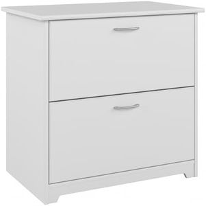 Bush Furniture Cabot 2 Drawer Lateral File Cabinet in White | Letter, Legal, and A4-Size Document Storage for Home Office